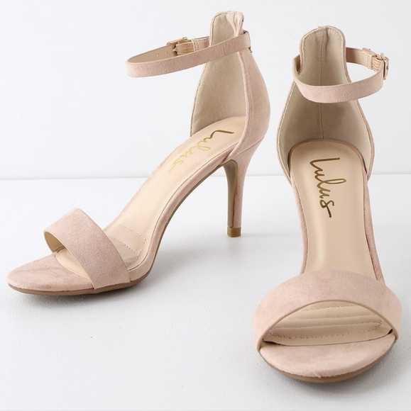 Lulu's Womens "Like New" Pubkished Author Ankle Strap Suede Heels shoes 8 - Picture 1 of 13